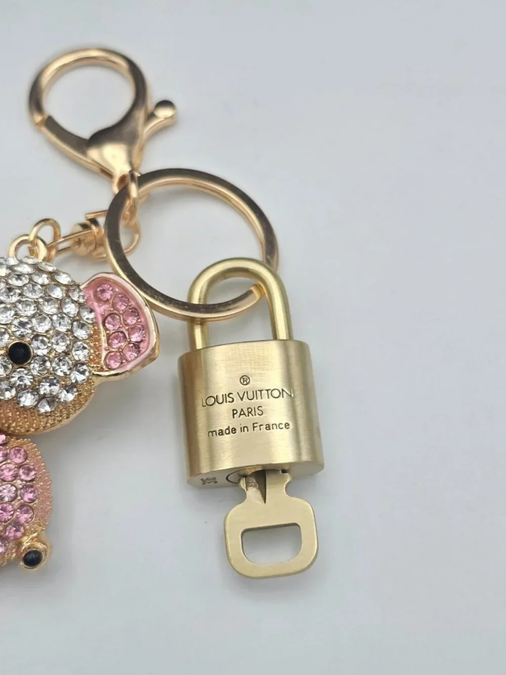 Authentic Louis Vuitton Gold Lock 🔒 Unbranded Elephant Keychain Bag Charm LV